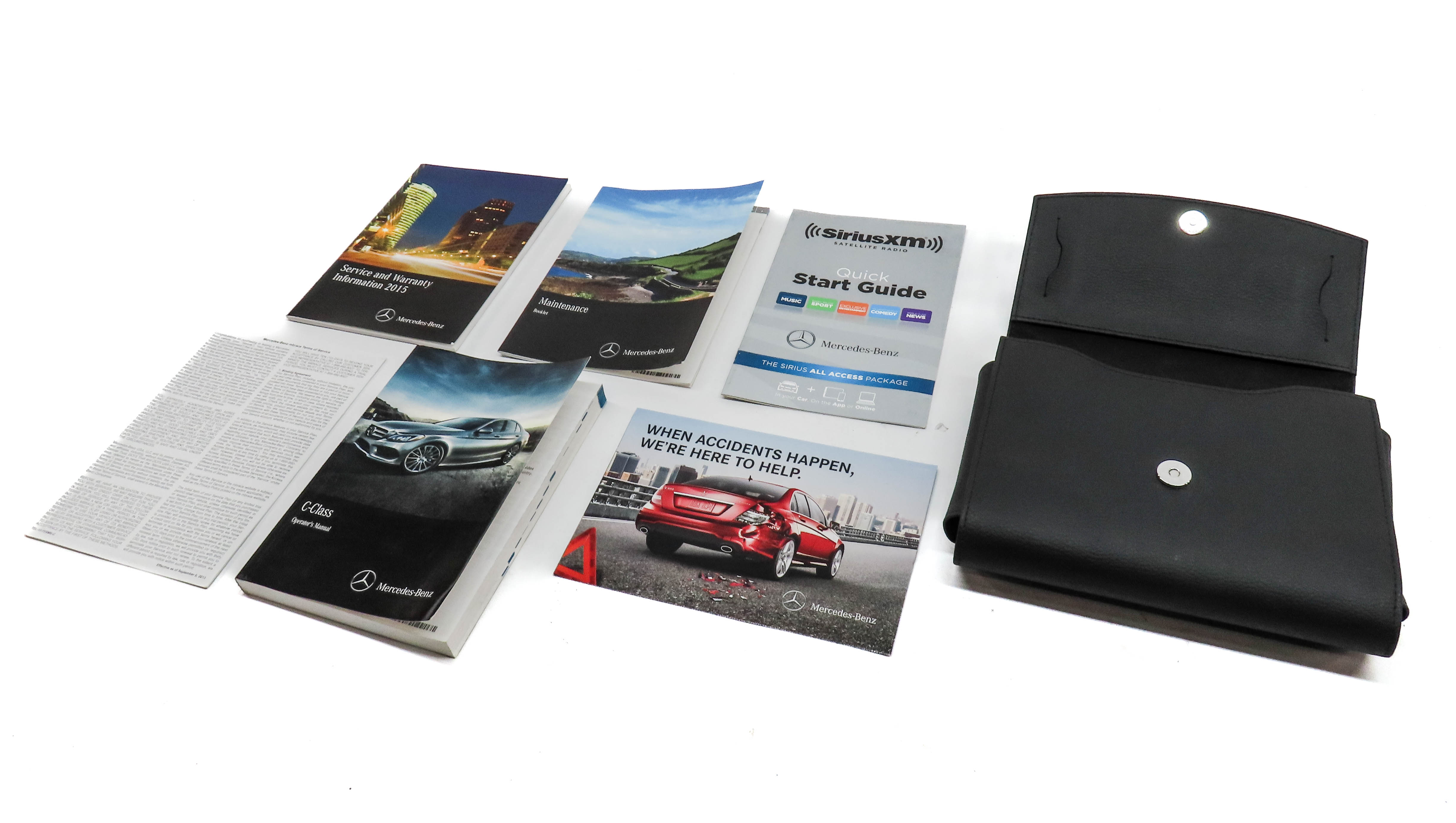 2015 MERCEDES C300 (W205) 2.0L (274.920) OWNERS MANUAL BOOKLET SET/7 w/ CASE — exact item pictured